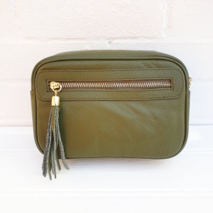 Leather Bag - Olive Green
